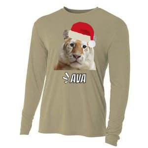 Golden Tiger Ava Chiang Mai Xmas Hat Wildlife Beauty Funny Cooling Performance Long Sleeve Crew