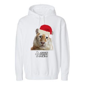 Golden Tiger Ava Chiang Mai Xmas Hat Wildlife Beauty Funny Garment-Dyed Fleece Hoodie