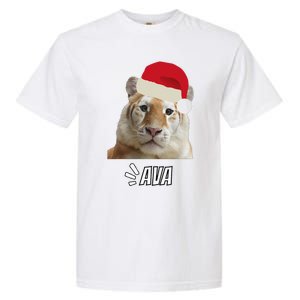 Golden Tiger Ava Chiang Mai Xmas Hat Wildlife Beauty Funny Garment-Dyed Heavyweight T-Shirt