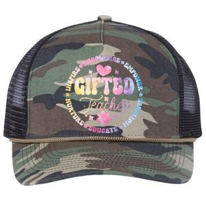 Gifted Teacher And Talented Appreciation Week Back To School Cool Gift Retro Rope Trucker Hat Cap