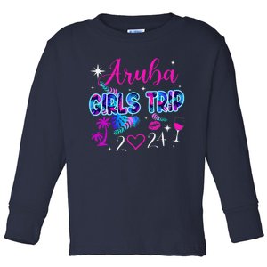 Girl Trip Aruba 2024 Weekend Hello Summer 2024 Vacation Toddler Long Sleeve Shirt