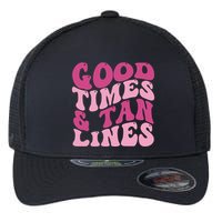 Good Times And Tan Lines Summer Groovy Flexfit Unipanel Trucker Cap