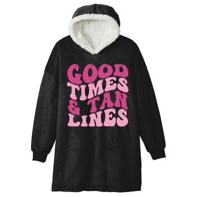 Good Times And Tan Lines Summer Groovy Hooded Wearable Blanket