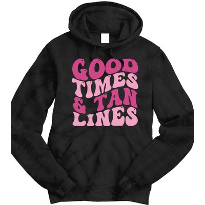 Good Times And Tan Lines Summer Groovy Tie Dye Hoodie
