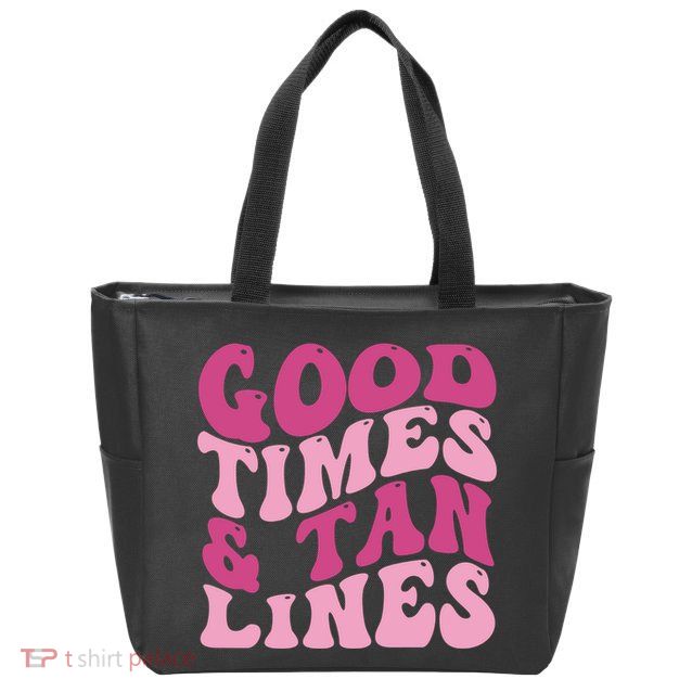 Good Times And Tan Lines Summer Groovy Zip Tote Bag