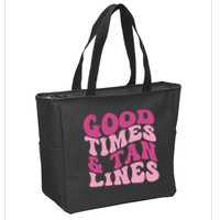 Good Times And Tan Lines Summer Groovy Zip Tote Bag
