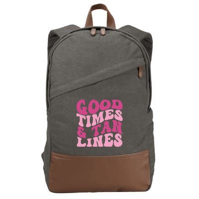 Good Times And Tan Lines Summer Groovy Cotton Canvas Backpack