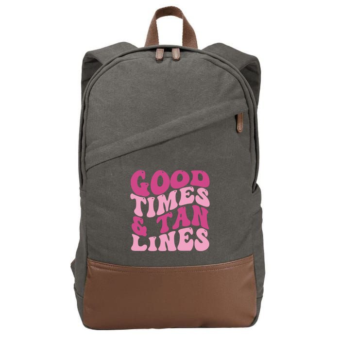 Good Times And Tan Lines Summer Groovy Cotton Canvas Backpack