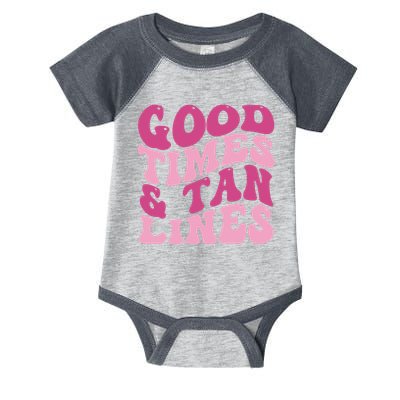 Good Times And Tan Lines Summer Groovy Infant Baby Jersey Bodysuit