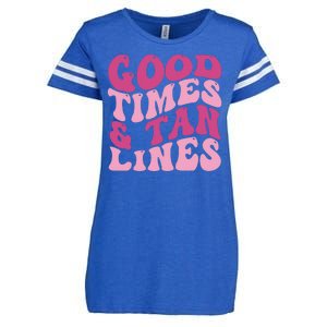 Good Times And Tan Lines Summer Groovy Enza Ladies Jersey Football T-Shirt