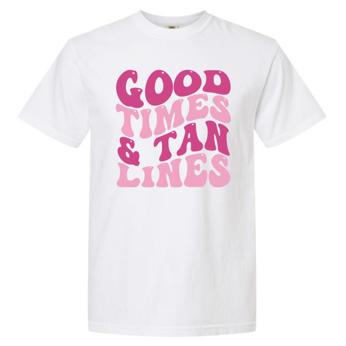 Good Times And Tan Lines Summer Groovy Garment-Dyed Heavyweight T-Shirt