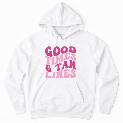 Good Times And Tan Lines Summer Groovy Hoodie