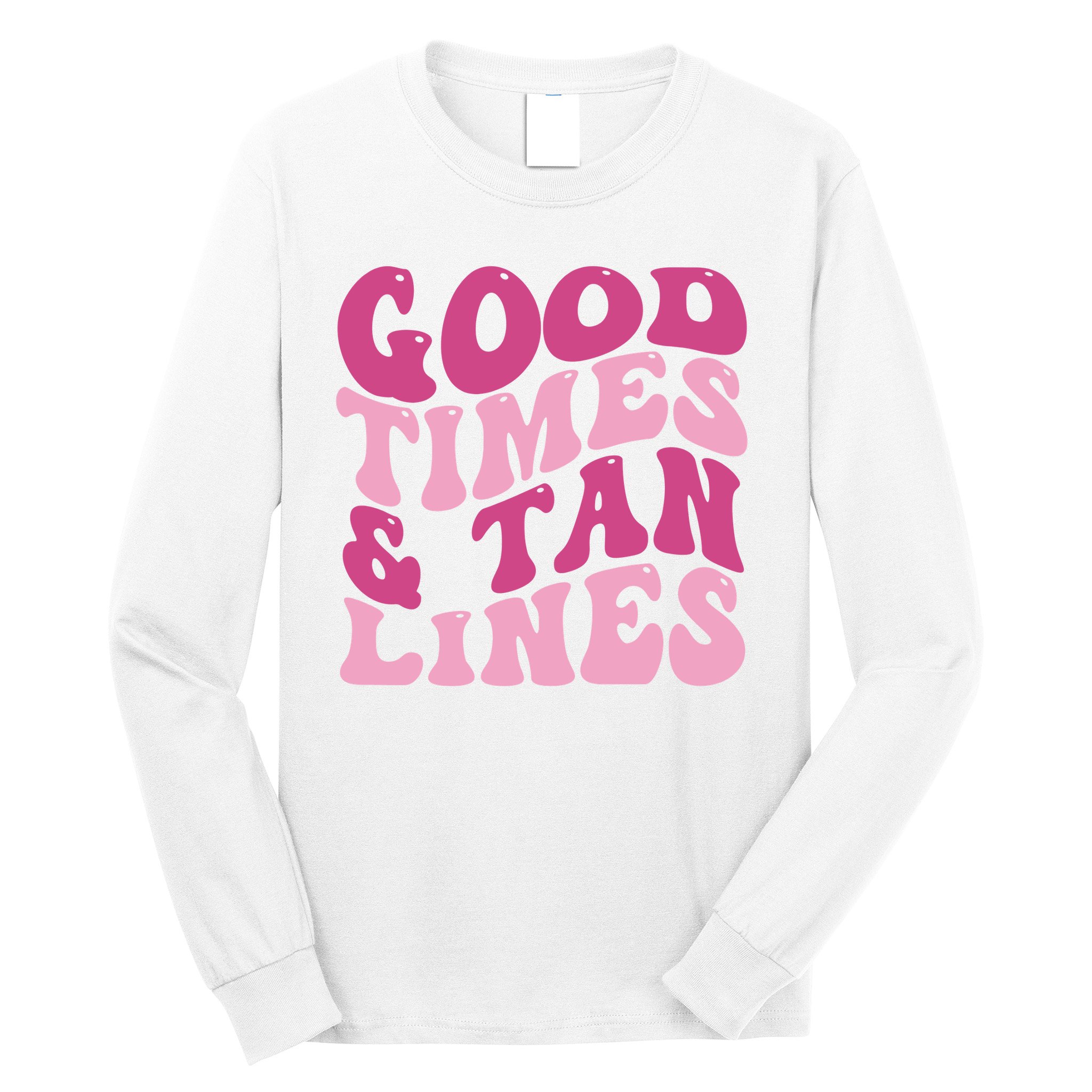 Good Times And Tan Lines Summer Groovy Long Sleeve Shirt
