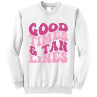 Good Times And Tan Lines Summer Groovy Sweatshirt