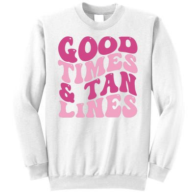 Good Times And Tan Lines Summer Groovy Sweatshirt