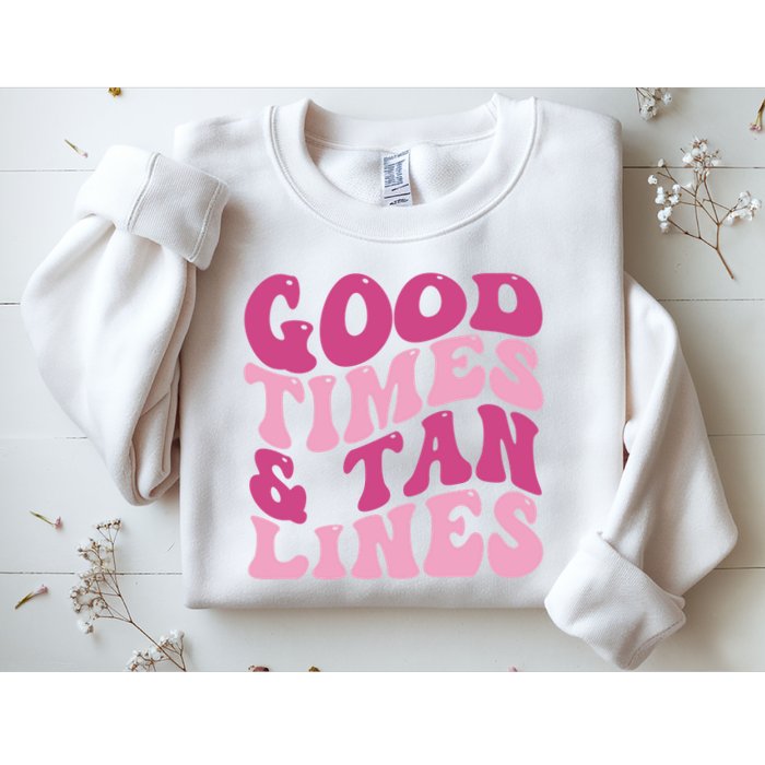Good Times And Tan Lines Summer Groovy Sweatshirt