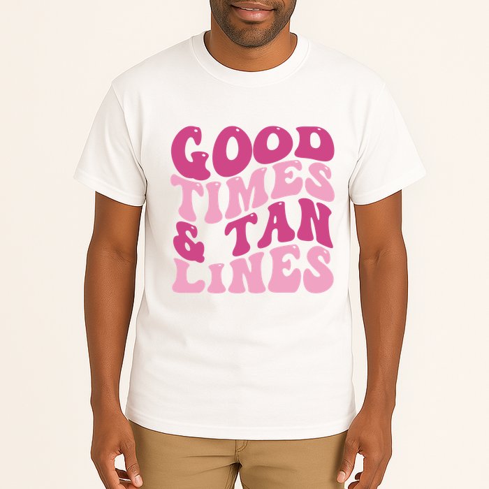 Good Times And Tan Lines Summer Groovy Tall T-Shirt