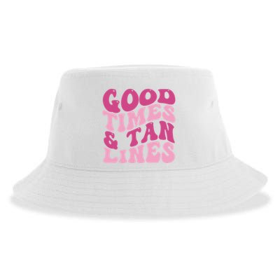 Good Times And Tan Lines Summer Groovy Sustainable Bucket Hat