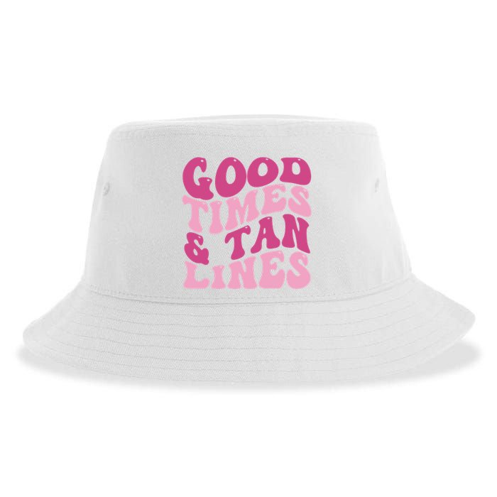Good Times And Tan Lines Summer Groovy Sustainable Bucket Hat