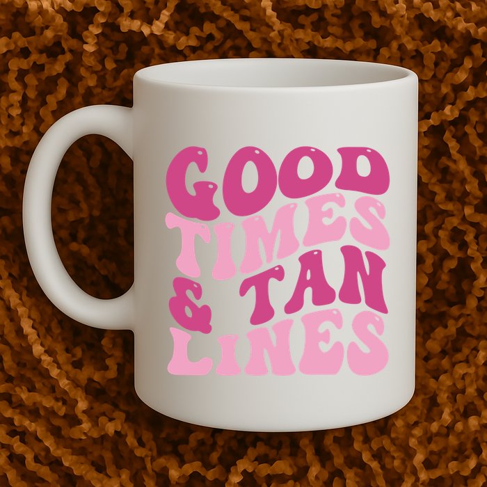 Good Times And Tan Lines Summer Groovy Mug