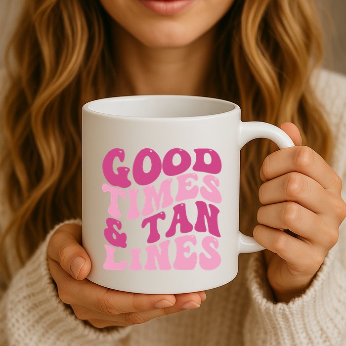 Good Times And Tan Lines Summer Groovy Mug