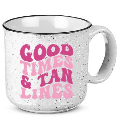 Good Times And Tan Lines Summer Groovy 15oz Campfire Ceramic Mug