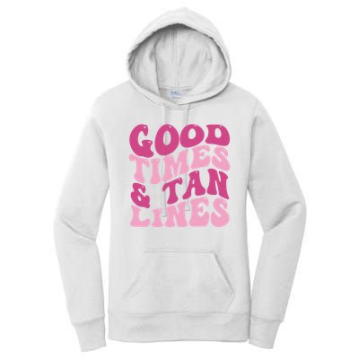 Good Times And Tan Lines Summer Groovy Women's Pullover Hoodie