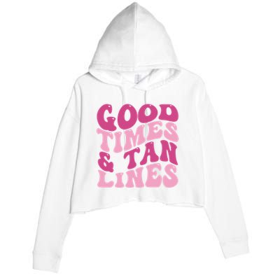 Good Times And Tan Lines Summer Groovy Crop Fleece Hoodie