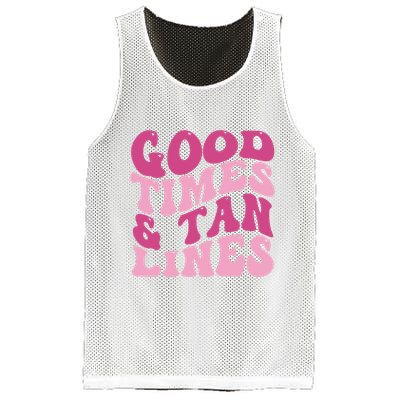 Good Times And Tan Lines Summer Groovy Mesh Reversible Basketball Jersey Tank