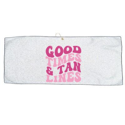 Good Times And Tan Lines Summer Groovy Large Microfiber Waffle Golf Towel