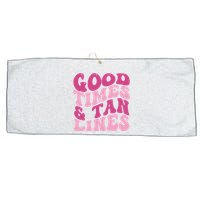 Good Times And Tan Lines Summer Groovy Large Microfiber Waffle Golf Towel