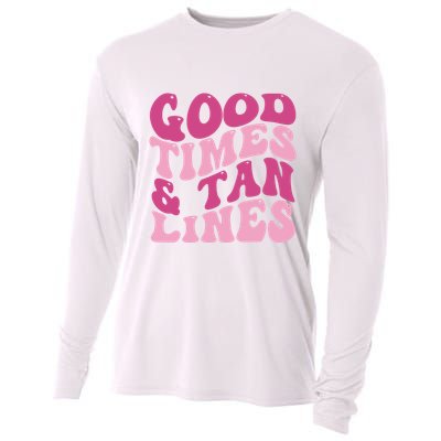 Good Times And Tan Lines Summer Groovy Cooling Performance Long Sleeve Crew