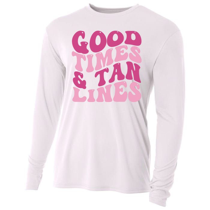 Good Times And Tan Lines Summer Groovy Cooling Performance Long Sleeve Crew