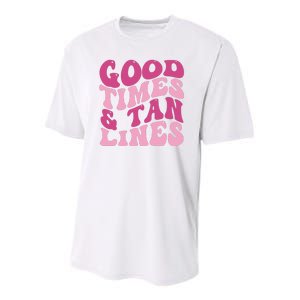 Good Times And Tan Lines Summer Groovy Youth Performance Sprint T-Shirt