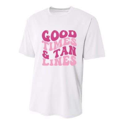 Good Times And Tan Lines Summer Groovy Youth Performance Sprint T-Shirt