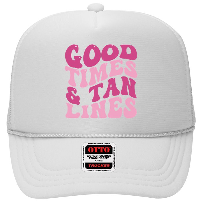 Good Times And Tan Lines Summer Groovy Trucker Hat