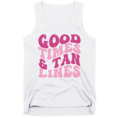 Good Times And Tan Lines Summer Groovy Tank Top