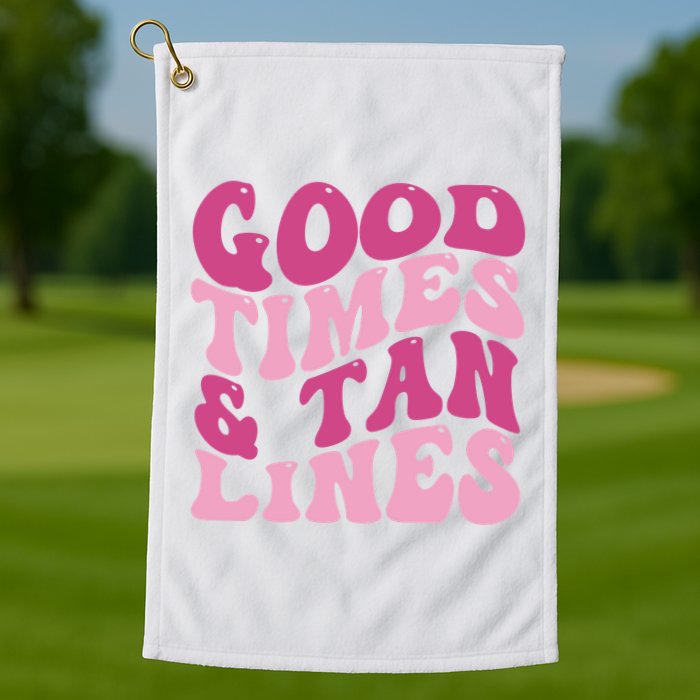Good Times And Tan Lines Summer Groovy Golf Towel