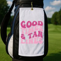 Good Times And Tan Lines Summer Groovy Golf Towel