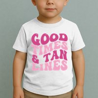 Good Times And Tan Lines Summer Groovy Toddler T-Shirt