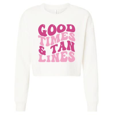 Good Times And Tan Lines Summer Groovy Cropped Pullover Crew