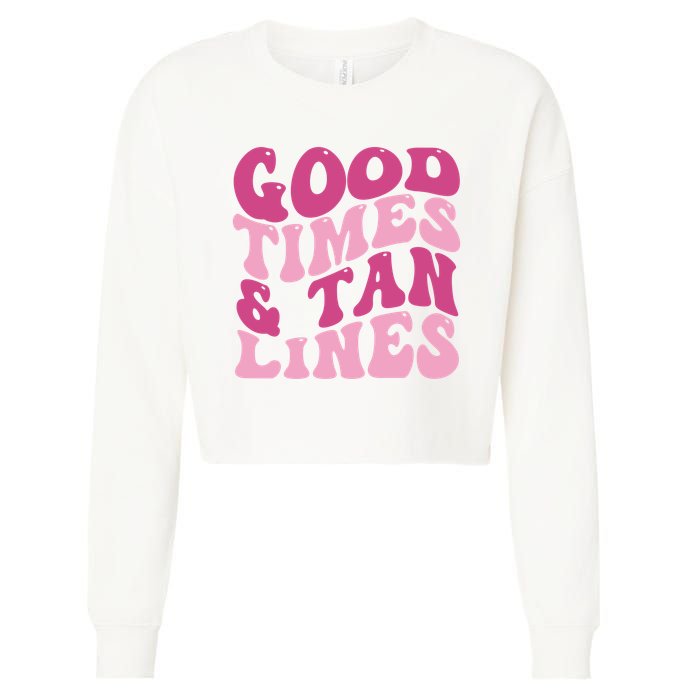 Good Times And Tan Lines Summer Groovy Cropped Pullover Crew