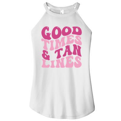 Good Times And Tan Lines Summer Groovy Women's Perfect Tri Rocker Tank