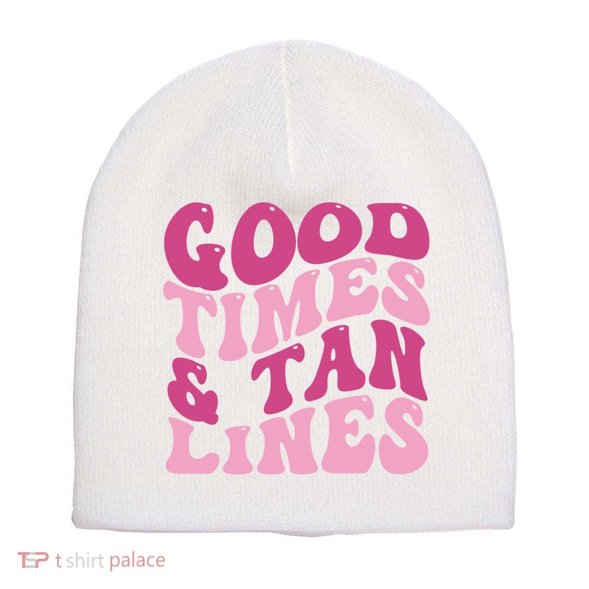 Good Times And Tan Lines Summer Groovy Short Acrylic Beanie