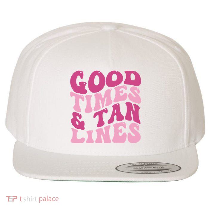 Good Times And Tan Lines Summer Groovy Wool Snapback Cap