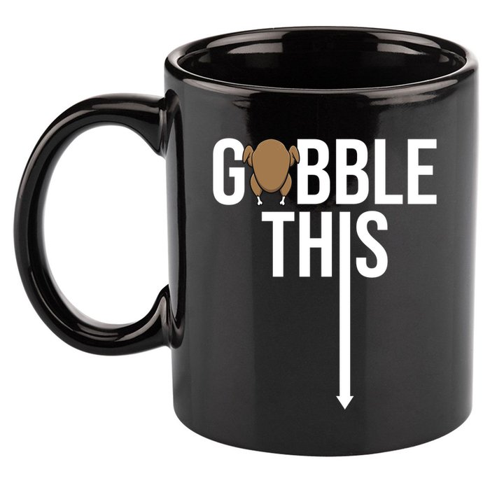 Gobble This Arrow Funny Thanksgiving Holiday 11oz C Handle Ceramic Mug