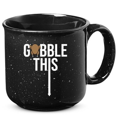 Gobble This Arrow Funny Thanksgiving Holiday 15oz Campfire Ceramic Mug