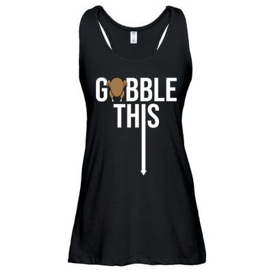 Gobble This Arrow Funny Thanksgiving Holiday Ladies Essential Flowy Tank