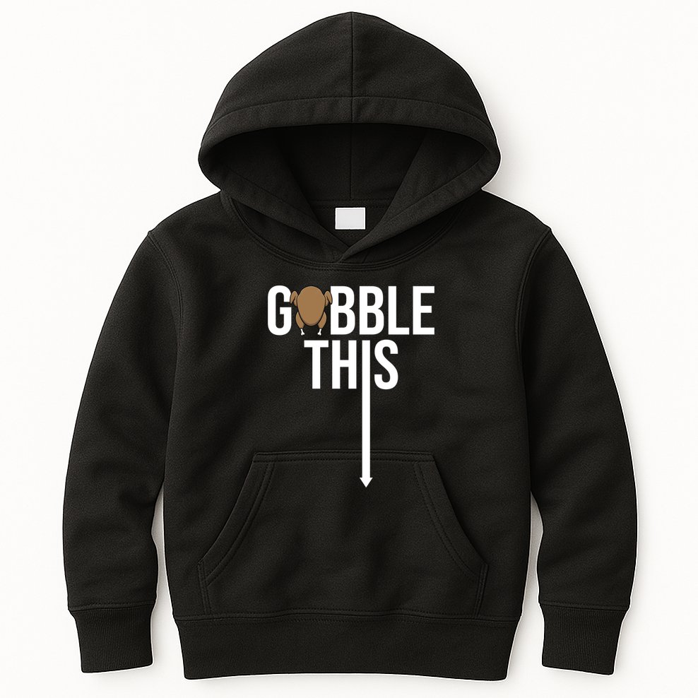 Gobble This Arrow Funny Thanksgiving Holiday Kids Hoodie
