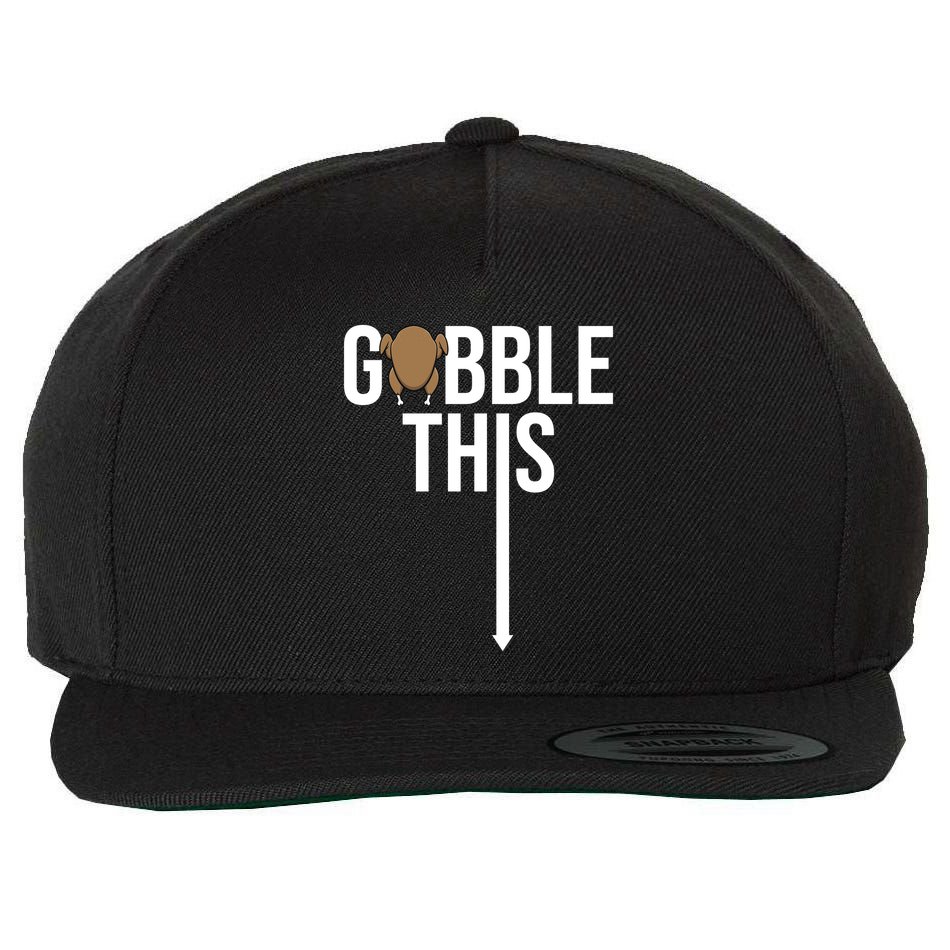 Gobble This Arrow Funny Thanksgiving Holiday Wool Snapback Cap